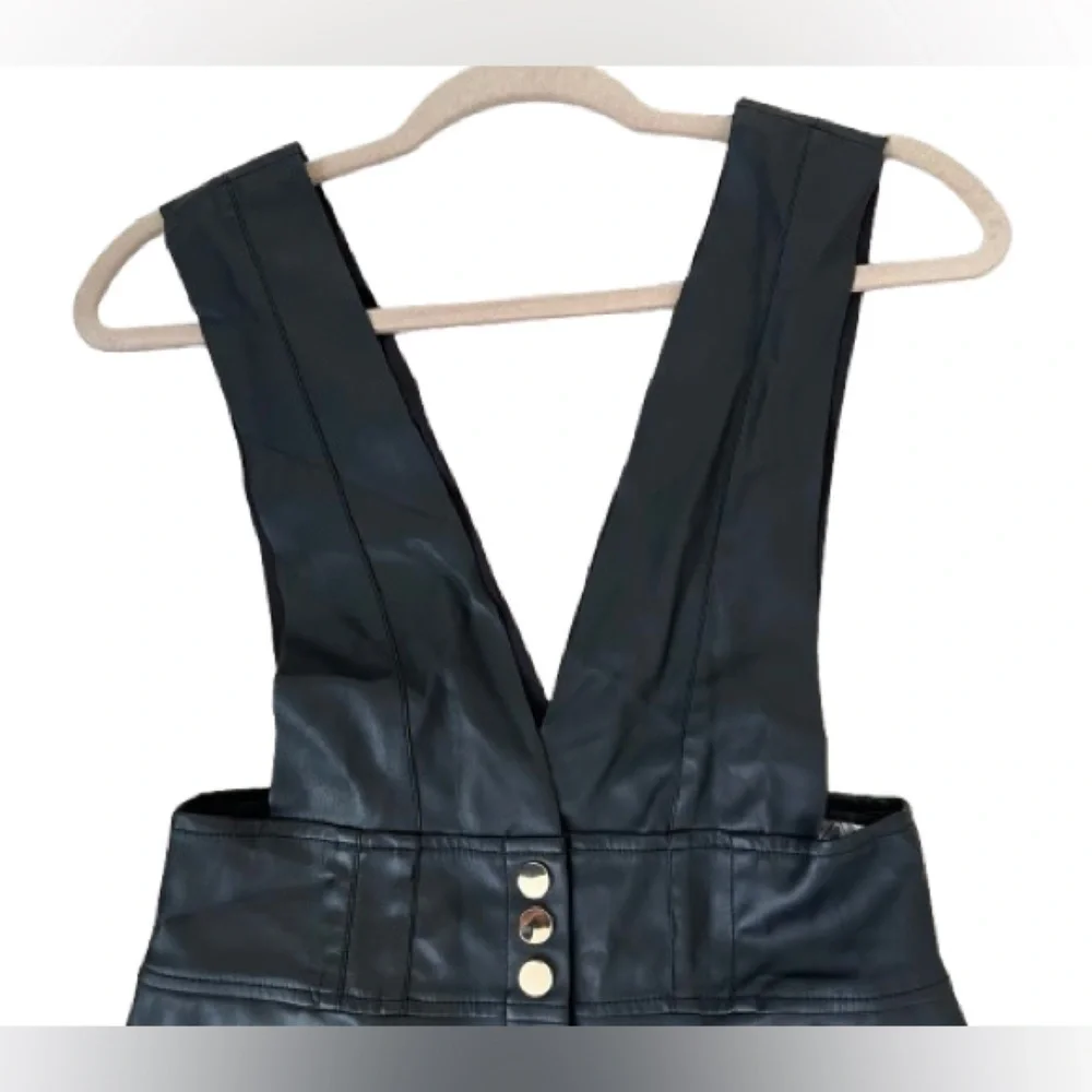 Zara Faux Vegan Pinafore Midi Dress. Size S - Picture 6 of 7
